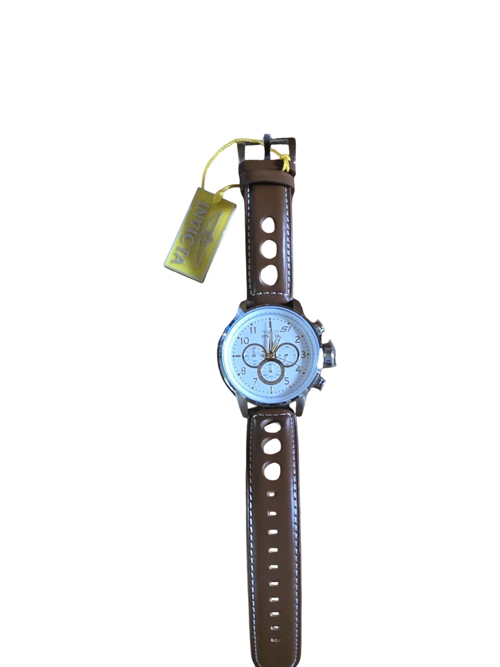 Invicta Men's Brown Leather Strap Chronograph Watch